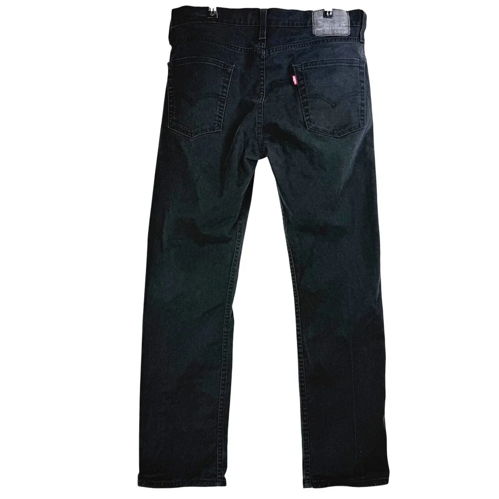 Levis 513‎ Slim Straight Jeans 34x32 Black Denim Gorpcore Minimalist Streetwear